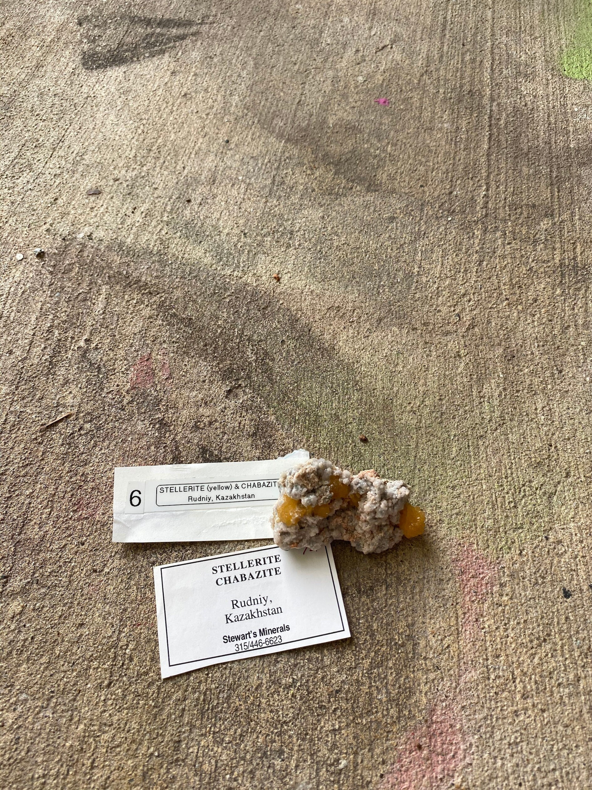 Stellerite on Chabazite specimen