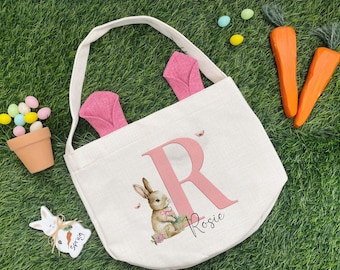 Personalised Easter Bag, Easter Basket, Easter bag with bunny ears, Easter Gift