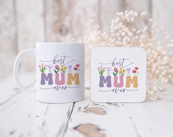 Mum Mug and Coaster set, Mothers Day Gift, Gift for Mum, Best Mum Ever Mug