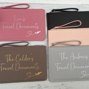 Personalised Travel Document Wallet, Passport Holder, Travel Organiser