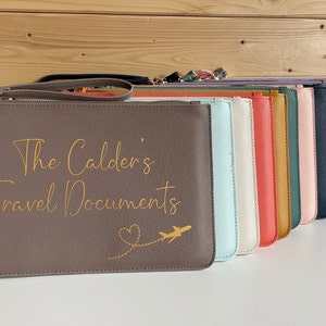 Personalised Travel Document Wallet, Passport Holder, Travel Organiser