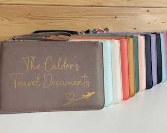 Personalised Travel Document Wallet, Passport Holder, Travel Organiser