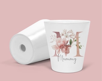 Mothers Day Flower Pot, Personalised Plant Pot, Gift for Mum, Floral printed ceramic Flower Pot