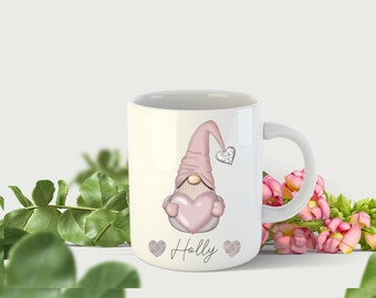 Valentines Gonk Mug, Valentine Gnome Mug, Personalised Mug, Hot Chocolate Mug, Valentines gift
