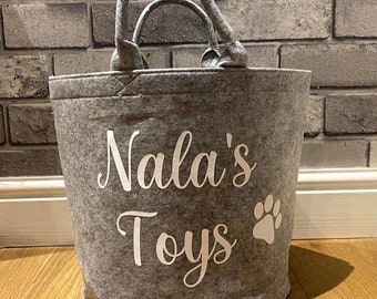 Personalised Dog Toy Basket, Dog toys,  Pet storage, Toy Basket, Dog Basket.