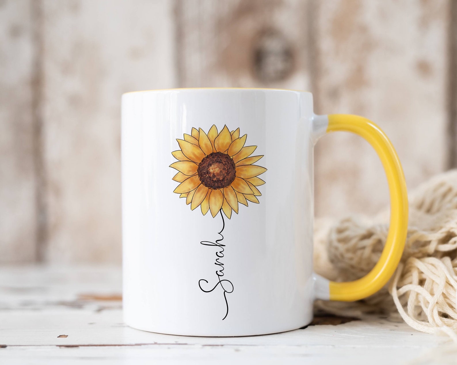 Personalised Sunflower Mug