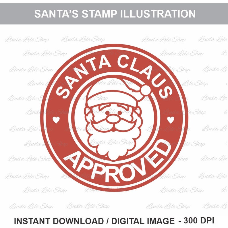 Santas Approved Stamp Illustration, Santas Stamp Illustration, Santas ...