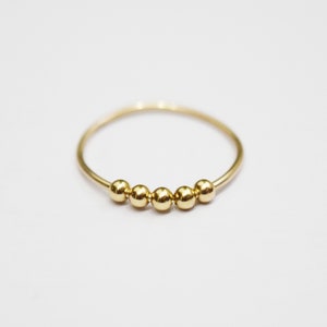 Gold Anxiety Sliding Bead Ring Etsy Australia