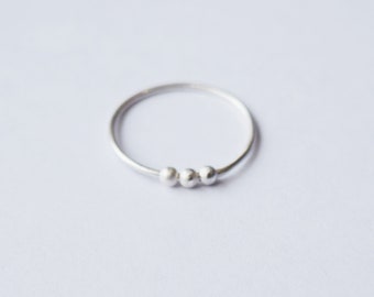 Anxiety Sliding Bead Ring 925 Sterling Silver