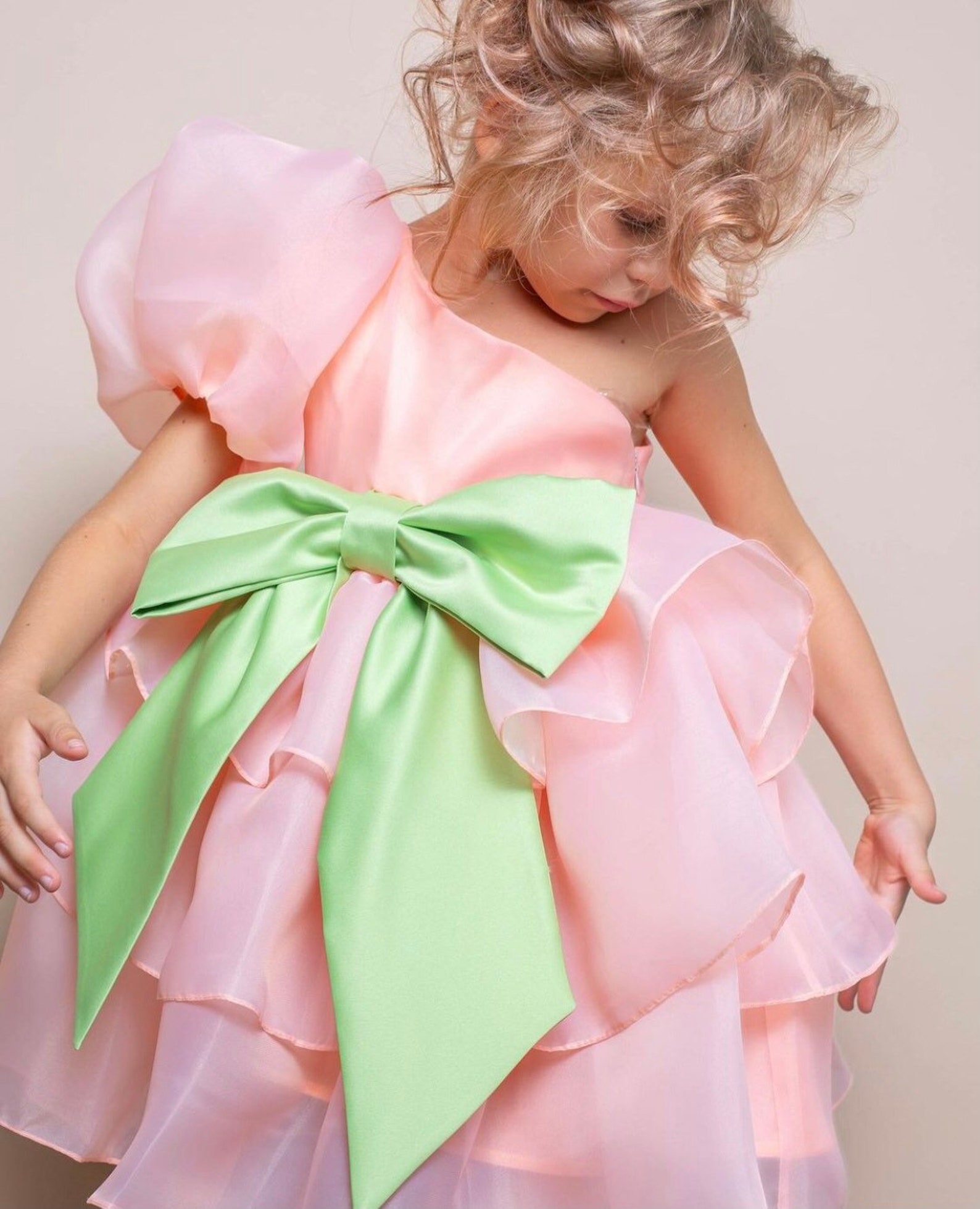 Organza cute dress with bow baby doll dress mini dress for Etsy