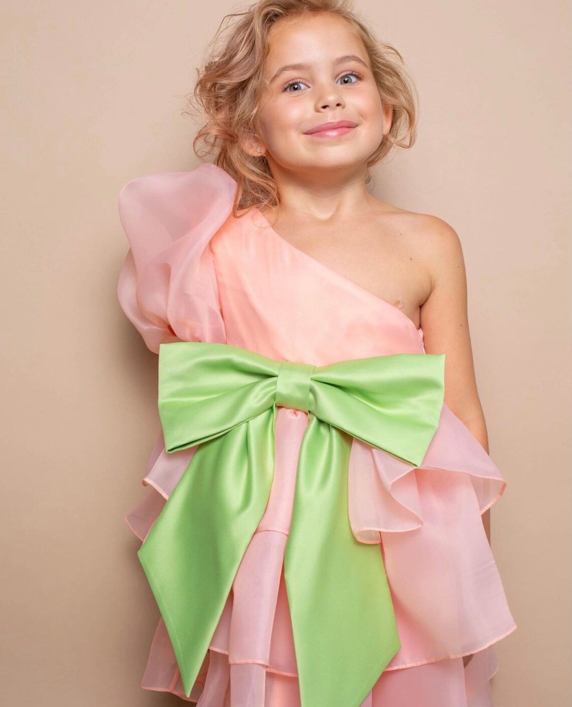 Organza cute dress with bow baby doll dress mini dress for Etsy