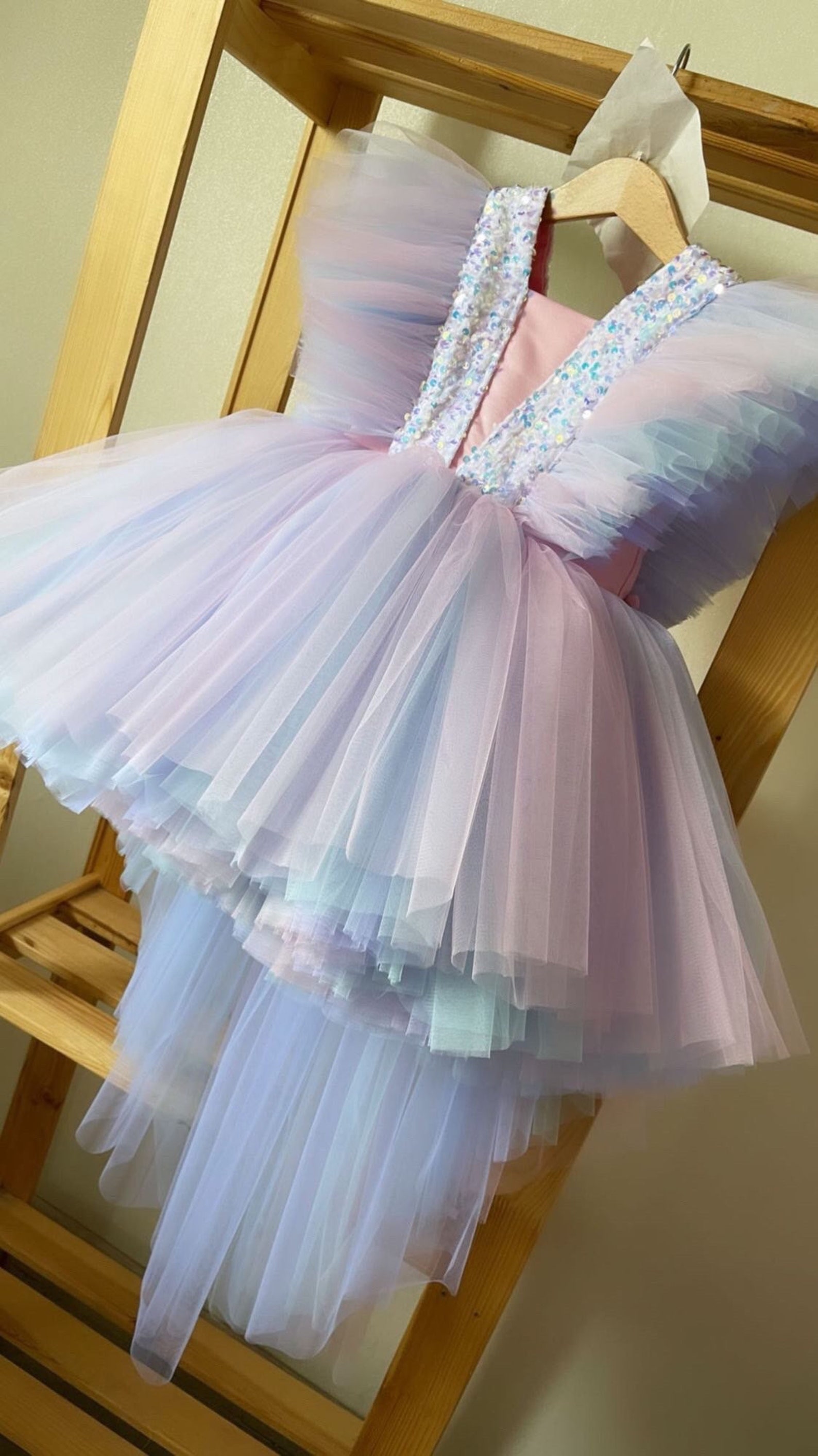 Pink angel dress Dress with wings Tulle dress | Etsy