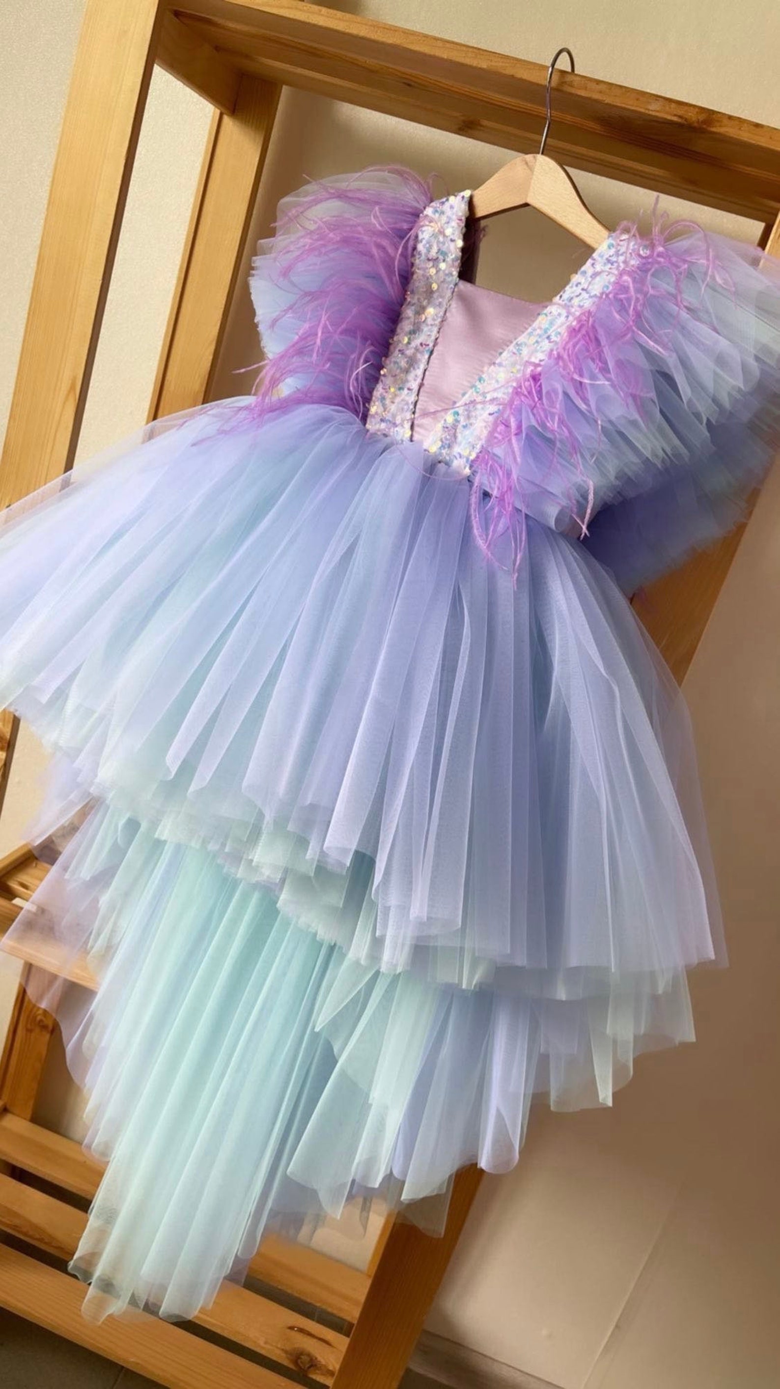 Pink angel dress Dress with wings Tulle dress | Etsy