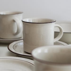 CARTA JAPAN Brown Rim Speckled Cup and Saucer Set