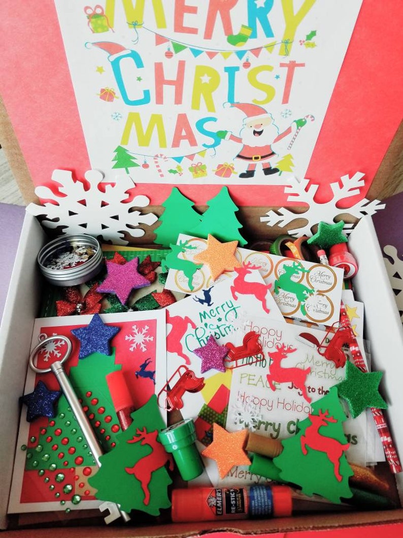 Christmas Card Making kit for Kids Craft kit Craft box Etsy