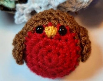 Robin crochet pattern, Christmas Robin crochet pattern, Robin decoration, Christmas tree robin, Amigurumi robin, Crochet bird