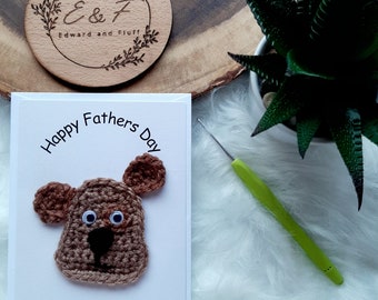 Fathers day card, Handmade Fathers Day card, Crochet pet card, Fathers day dog card, Card from furbaby, Card for Dog Dad, Pet card