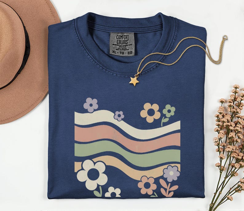 Spring Color Shirts Spring Vibes Tshirt, Comfort Colors® Summer Shirts for Women, Boho ...