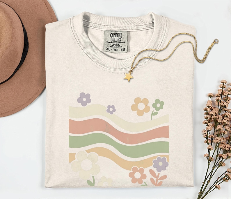 Spring Color Shirts Spring Vibes Tshirt, Comfort Colors® Summer Shirts for Women, Boho ...