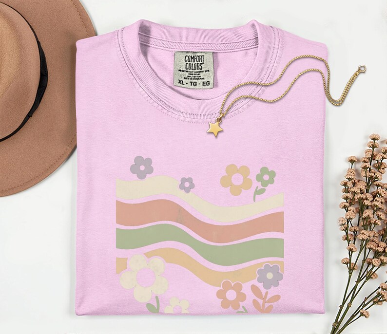 Spring Color Shirts Spring Vibes Tshirt, Comfort Colors® Summer Shirts for Women, Boho ...
