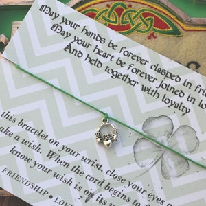 Claddagh Wish Bracelet, Wish Bracelet, Celtic Jewelry, Irish Bracelet, Claddagh Jewelry, Claddagh Bracelet, Irish Gift, Celtic, Christmas