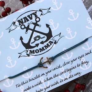 Navy Mama Wish Bracelet, Navy Mom Gifts, Navy Gifts, Wish Bracelet, Anchor Jewelry, Anchor, Navy Parents, Navy, Ocean Jewelry, Anchor Gifts