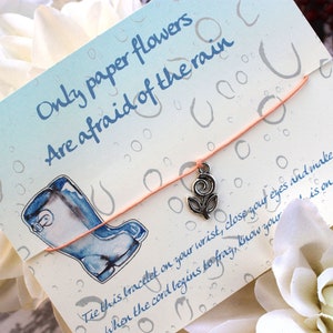 Only Paper Flowers Wish Bracelet, Wish Bracelet, Floral Jewelry, Mother Gifts, Sister Gifts, Friendship, Strength, Encouragement, Flowers