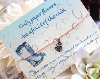 Only Paper Flowers Wish Bracelet, Wish Bracelet, Floral Jewelry, Mother Gifts, Sister Gifts, Friendship, Strength, Encouragement, Flowers