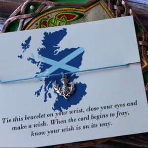 Scotland Wish Bracelet, Scotland, Scotland Gifts, Thistle Jewelry, Thistle Gifts, Thistle, Celtic Gifts, UK Gifts, Scottish Flag, Scots