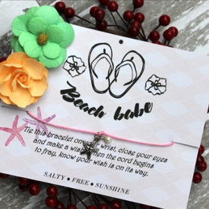 Beach Babe wish bracelet, beachy vibes, wish bracelet, ocean themed gifts, beach babe, cruise gifts, beach jewelry, starfish jewelry