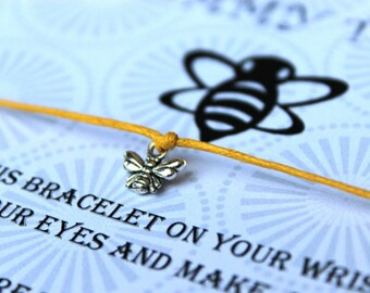 Mommy to bee wish bracelet, wish bracelet, bee jewelry, mommy to be gifts, baby shower gifts, party favors, mama bear gifts, bumble bee