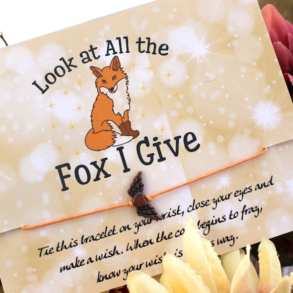 Look At All The Fox I Give Wish Bracelet, Fox Wish Bracelet, Fox Jewelry, Heart Charm, Funny Gifts, Sarcastic Gifts, Wish Bracelet, Fox