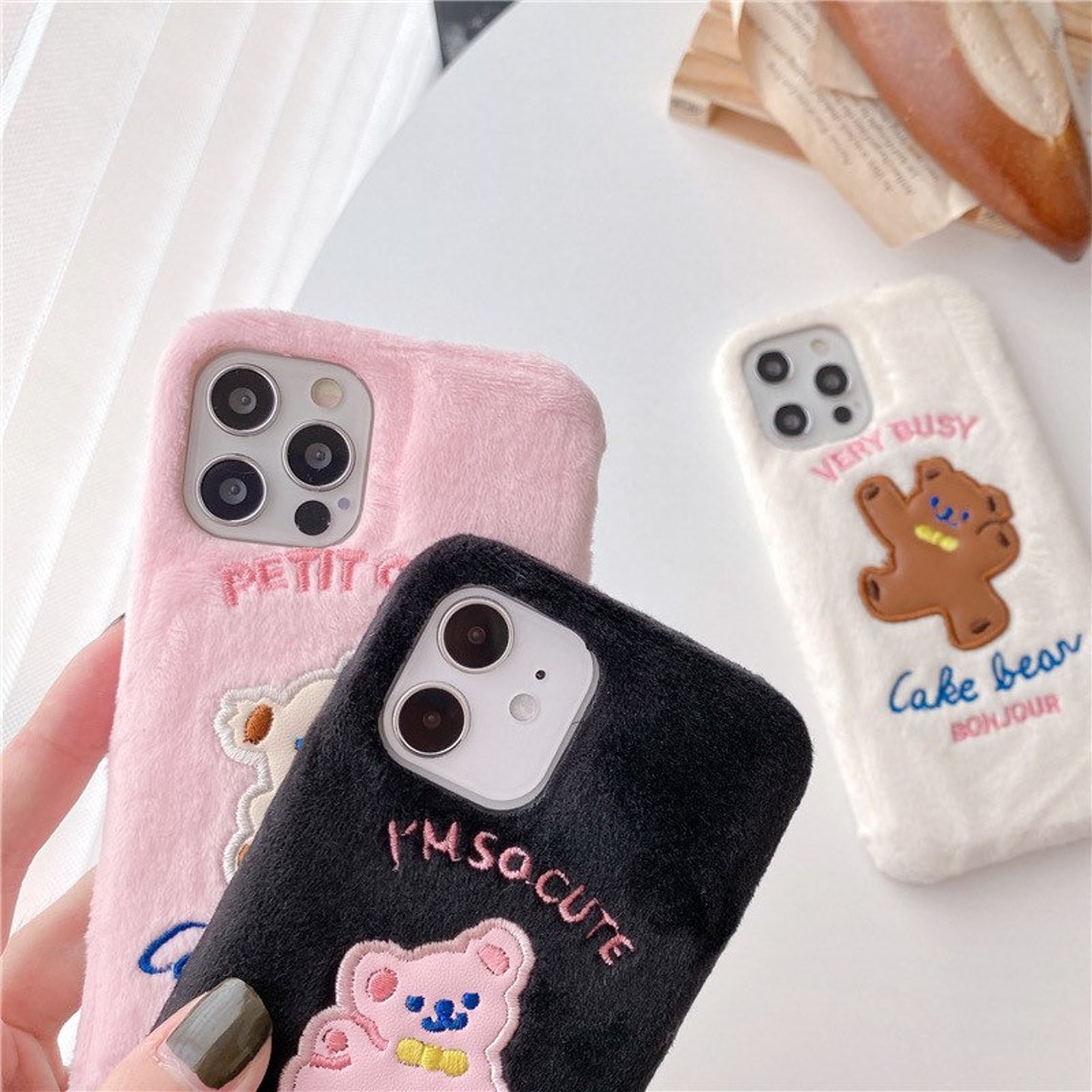 SOFT PLUSH TEDDY iPhone Case Cute Plush Bear iPhone Case Etsy