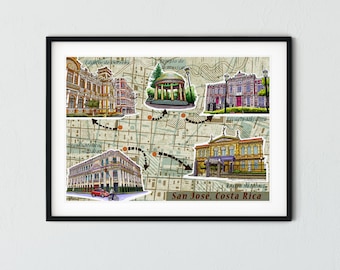 Map of San Jose, Costa Rica by Carolina Rodriguez