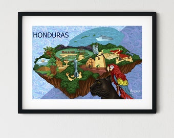 Map of Honduras by Andrea Castaneda