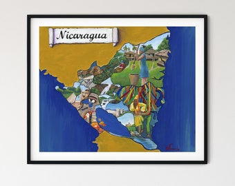 Map of Nicaragua by Nasser Mejia Moreno