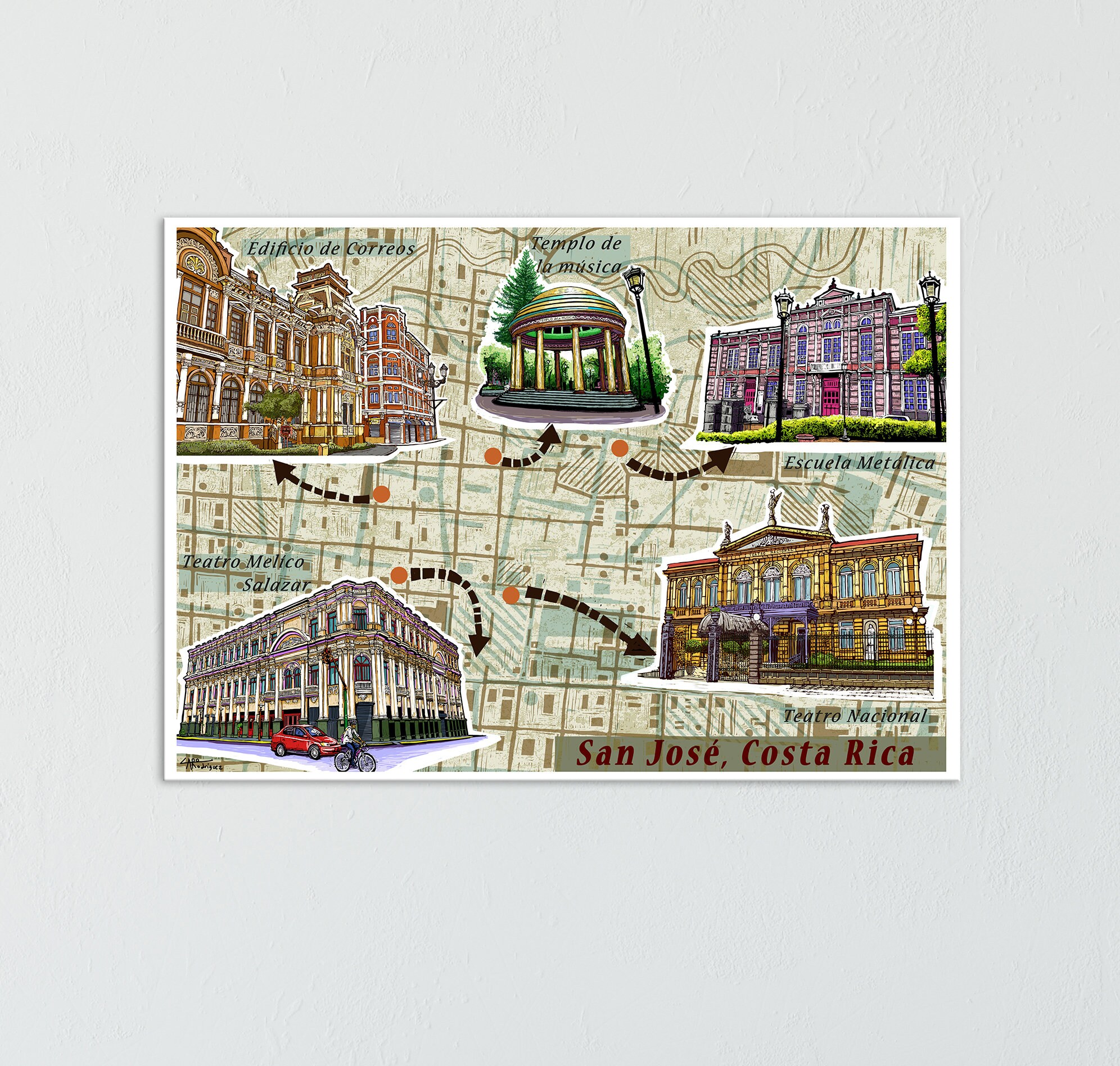 Map of San Jose, Costa Rica by Carolina Rodriguez - Etsy