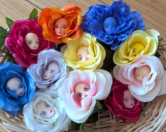 Talking Flowers from Alice in Wonderland – Hand-Painted Clay Heads