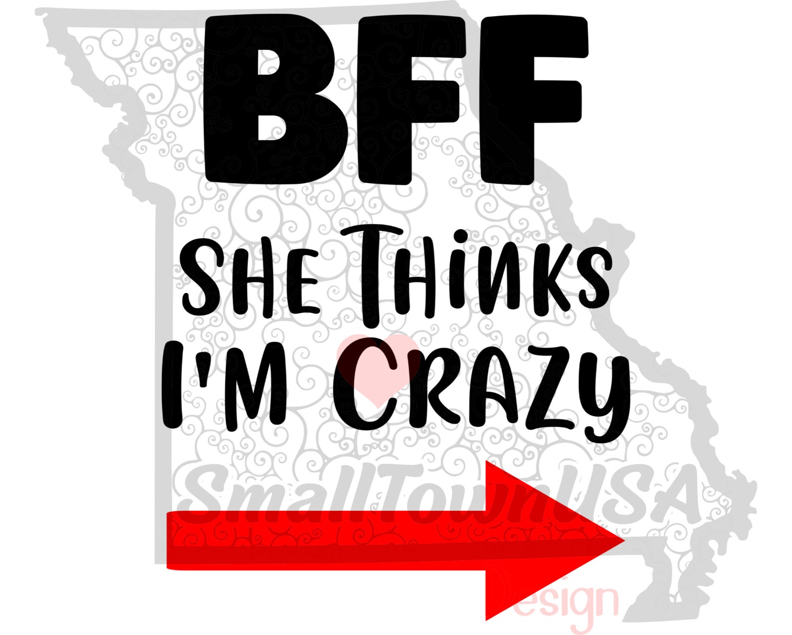 BFF She Thinks I'm Crazy BFF I KNOW She's Crazy Digital File - Png, Svg ...