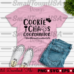 Cookie Chaos Coordinator Digital File - Girl Scout - Svg, Png, Dxf, Eps - Vinyl, Sublimation, and Screen Print File