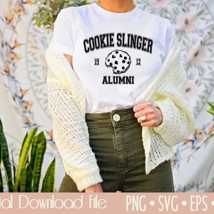 Cookie Slinger Alumni Digital File - Girl Scout/Vintage College - Svg, Png, Eps, Dxf - Vinyl, Sublimation, and Screen Print Instant Download
