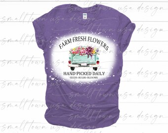 Farm Fresh Flowers Digital File - Spring Inspired - PNG - Sublimation Instant Download - 300 Dpi Image with Transparent Background