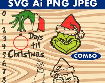 Grinch Countdown To Christmas Svg Etsy