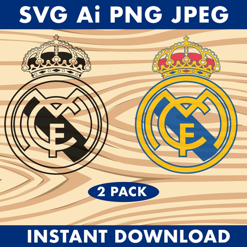 Real madrid CF badge logo clipart svg ai png jpeg vector ...