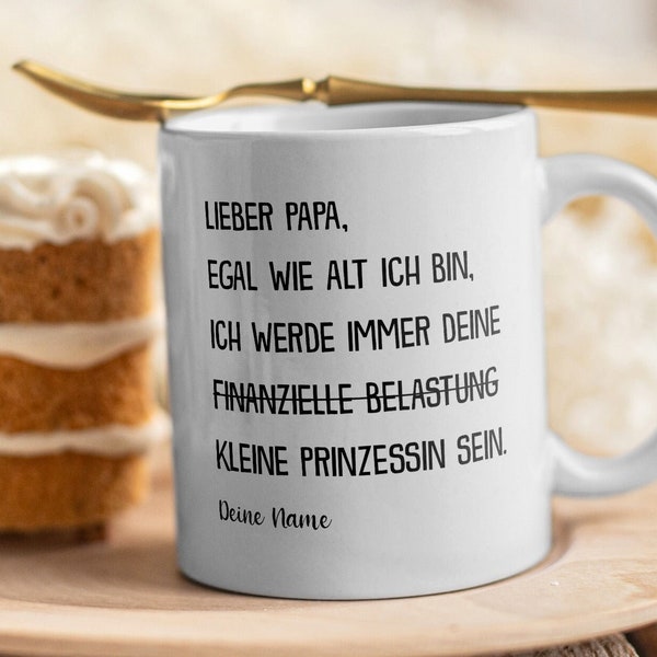 Papa Geschenk zum Vatertag von Tochter, Vater Tochter Tasse, Personalisiertes Geschenk zum Geburtstag, Weihnachten Idee für Männer, Haferl