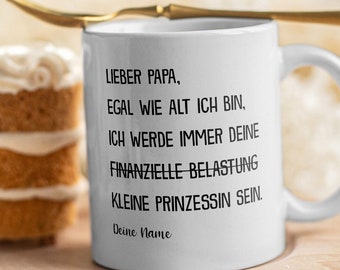 Papa Geschenk zum Vatertag von Tochter, Vater Tochter Tasse, Personalisiertes Geschenk zum Geburtstag, Weihnachten Idee für Männer, Haferl