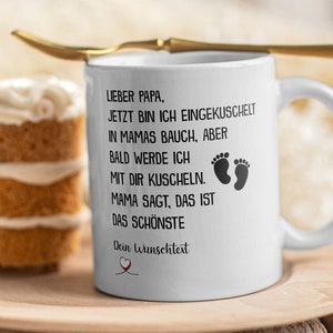 Du Wirst Papa Tasse Werdender Papa Geschenk Vatertag von Baby, Personalisierte Schwangerschaft Tasse für Männer, Dad To Be, Bald Vater