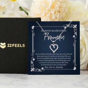 Freundin Jahrestag Geschenk Frau Romantischer Schmuck für Sie, An Meine, Silber Set mit Karte, Herz Halskette