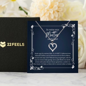 Neue Stiefmama Hochzeit Geschenk Bonus Mama Geburtstag Muttertag Weihnachten, Frauen Schmuck Set mit Karte, Herz Halskette, von Stieftochter