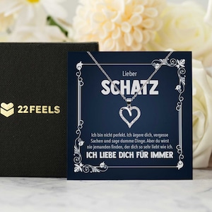 Schatz Geschenk Frauen Schmuck  Hochzeitstag Ehefrau, Valentinstag für Sie, Jahrestag Freundin Schatz - Silber Halskette